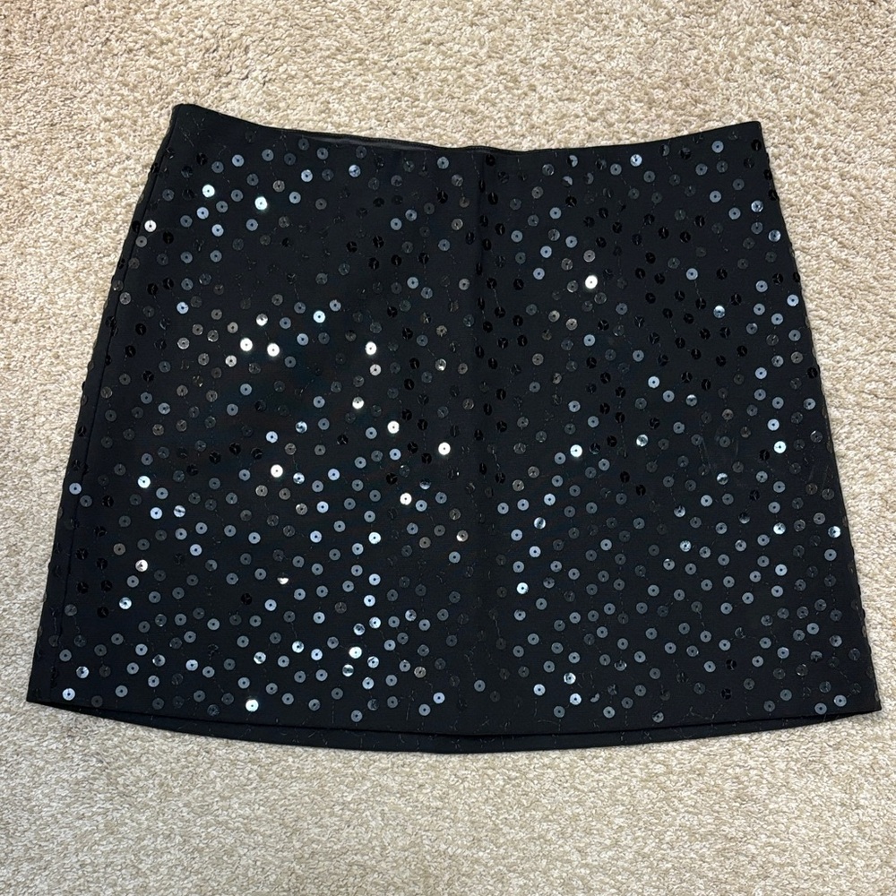 Elegant Black Sequin Mini Skirt